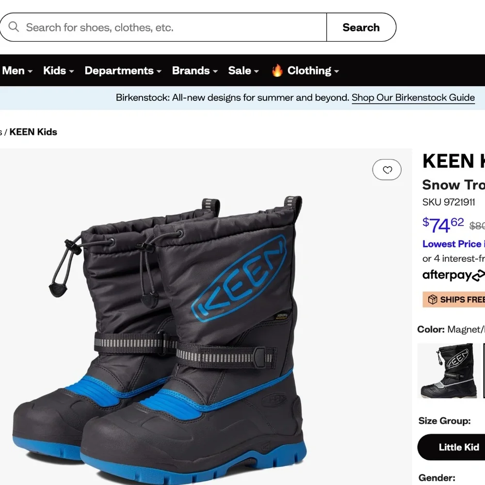 KEEN Kids' Black and Blue Snow Boots - Picture 2 of 11